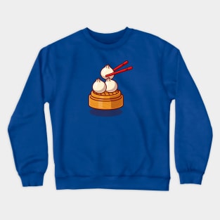 Dimsum With Chopstick Cartoon Crewneck Sweatshirt